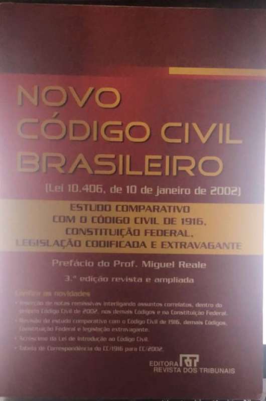 Livro: Novo Codigo Civil Brasileiro: Lei 10,406, De 10 De Janeiro De ...